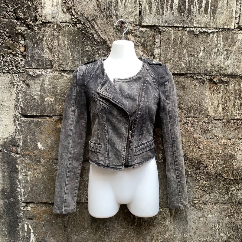 Grunge Goth Denim jacket Wanita gray, foto 3