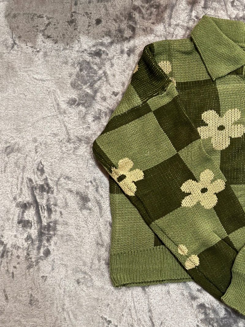 Rajut Checkerboard W/ Flower 🌼, foto 4