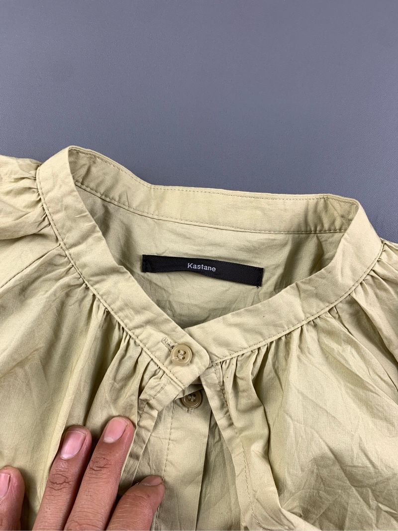 Kastane Beige Bat Wing Puff Sleeves Blouse (F), foto 6
