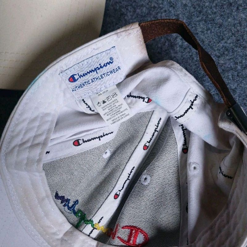 Topi Visor Champion Script Leather Strap Cap | Thriftshop, foto 6