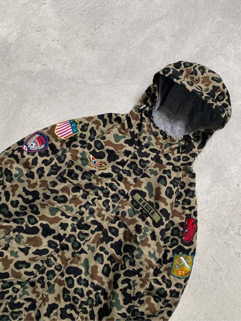 Mishka Leopard Military Style Hooded Jacket, foto 4