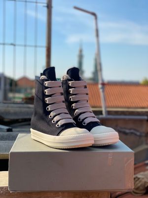 RICK OWENS RAMONES HI JUMBO LACES (DRKSHDW) BRAND NEW 44