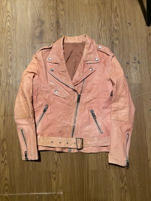 leather jacket vintage biker ramones pink