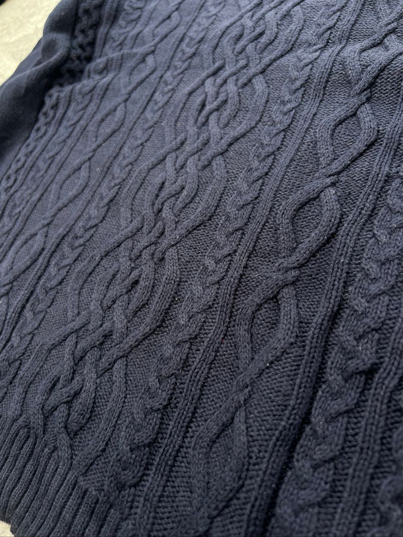 Sweater Tommy Hilfiger Cable Pattern Mulus Rajut Kepang Pria, foto 4