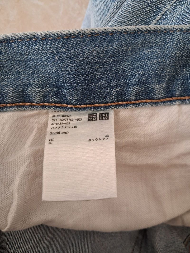 Uniqlo selvedge jeans biru, foto 6