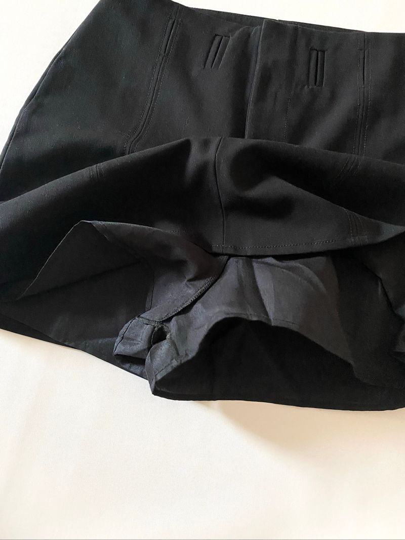 Ecinos Black Mini Skort High Waisted A-Line, foto 7