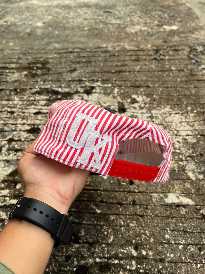 6 panel caps red white stripe's pattern by ace h&c, foto 5