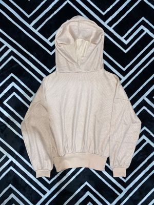 cropped hoodie cream shinny