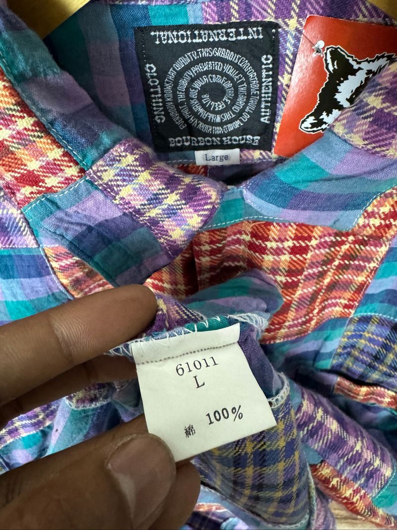 bourbon house patchwork heavyweight flannel shirt #JRFL79, foto 3