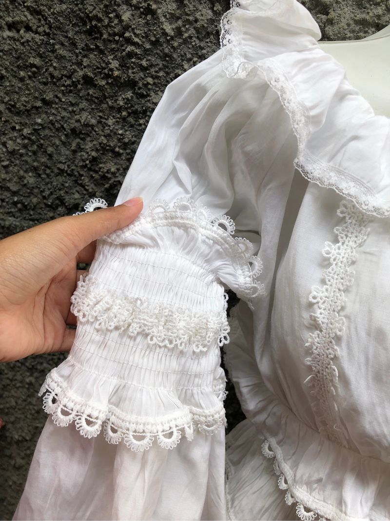 white lace ruffles blouse, foto 3