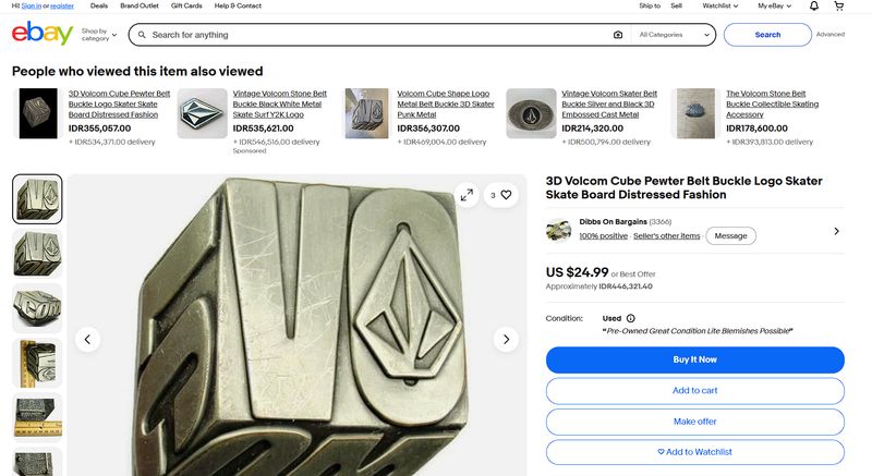 Kepala Ikat Pinggang Buckle Head Volcom 3D, foto 5