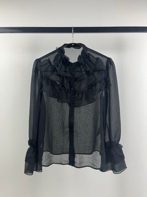 Y2K Ghotic Zara Mesh Ruffle Top