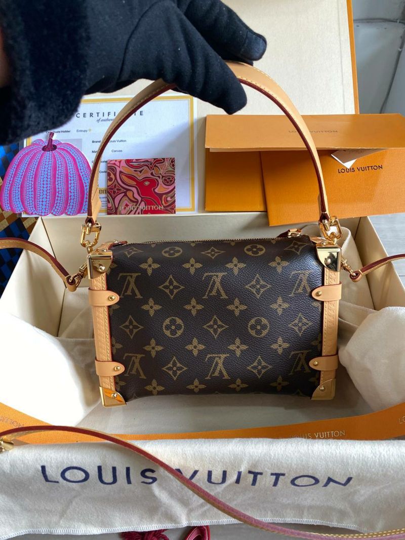 Nego Preloved Side Trunk MM Monogram Canvas Handbag Brown Au, foto 3