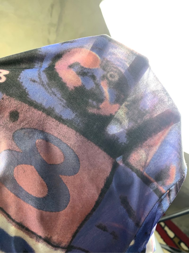 Psychedelic Abstract Patchwork Art Fitted Tee (S), foto 7