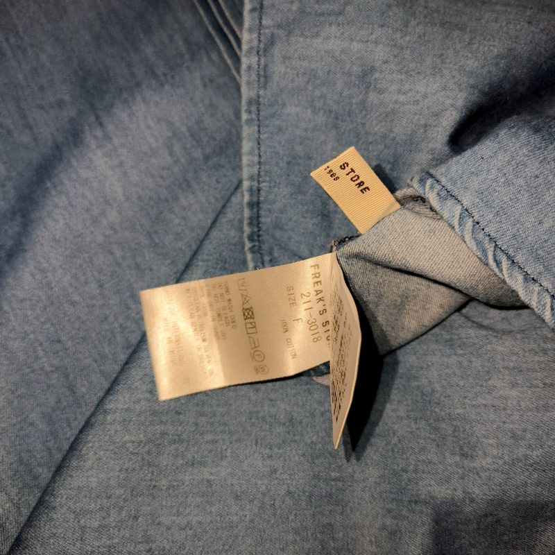 FREAK'S STORE Sailor Ruffle Platter Collar Denim BlouseShirt, foto 6
