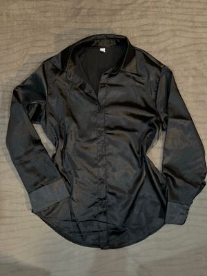 black satin blouse