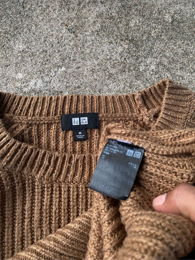 UNIQLO BROWN KNIT SWEATER, foto 5