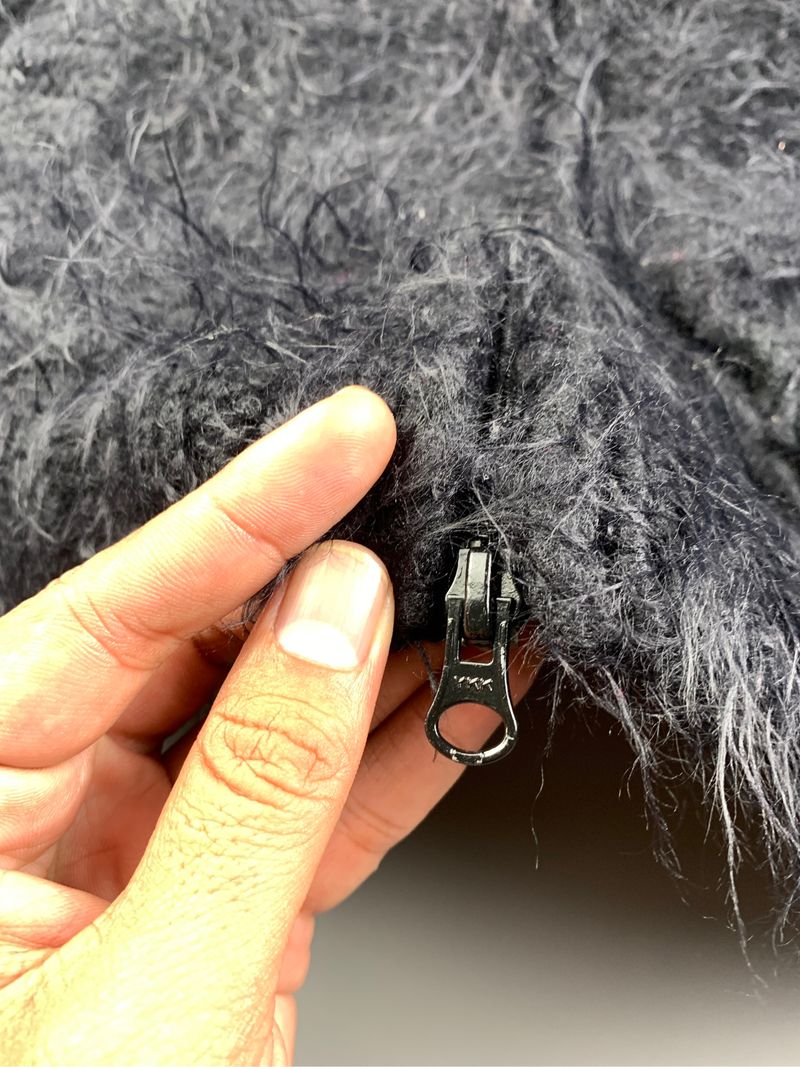 2000s Sonia Rykiel Mohair Wool Zip-up Knitted Sweater (M), foto 6