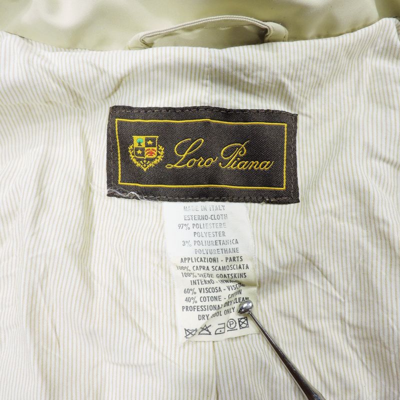LORO PIANA SUEDE GOATSKINS LEATHER STRIPED JACKET, foto 4