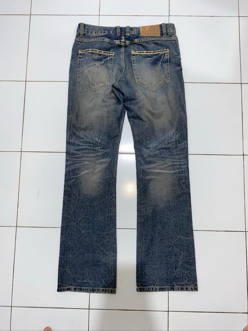 Bootcut jeans biru vintage rare, foto 2