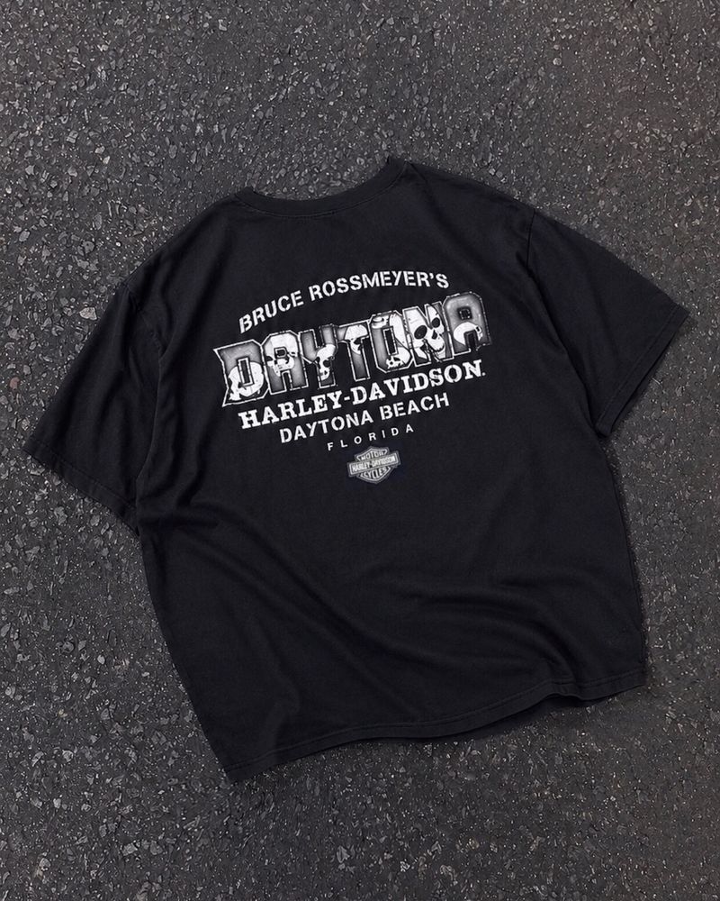Vintage Harley Davidson Skull Grunge Tee, foto 9