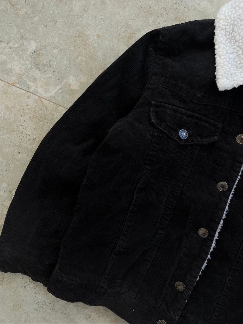 Dplus Black Corduroy Sherpa Trucker Jacket, foto 4