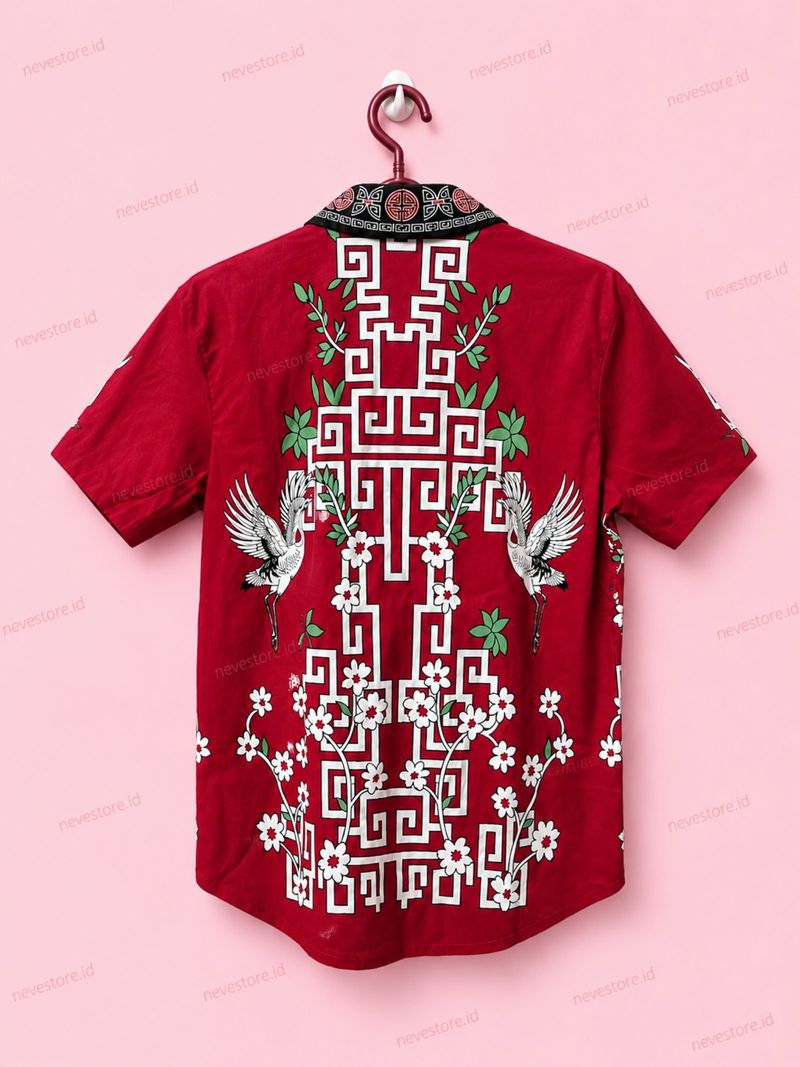 Kemeja Batik Hebe Red Cheongsam, foto 2