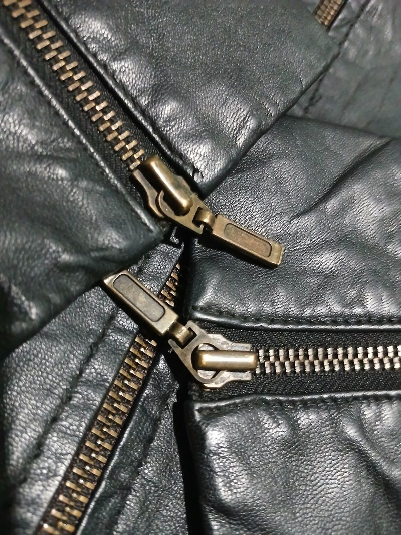 Vintage Genuine Leather Biker Jacket Black 🖤, foto 7