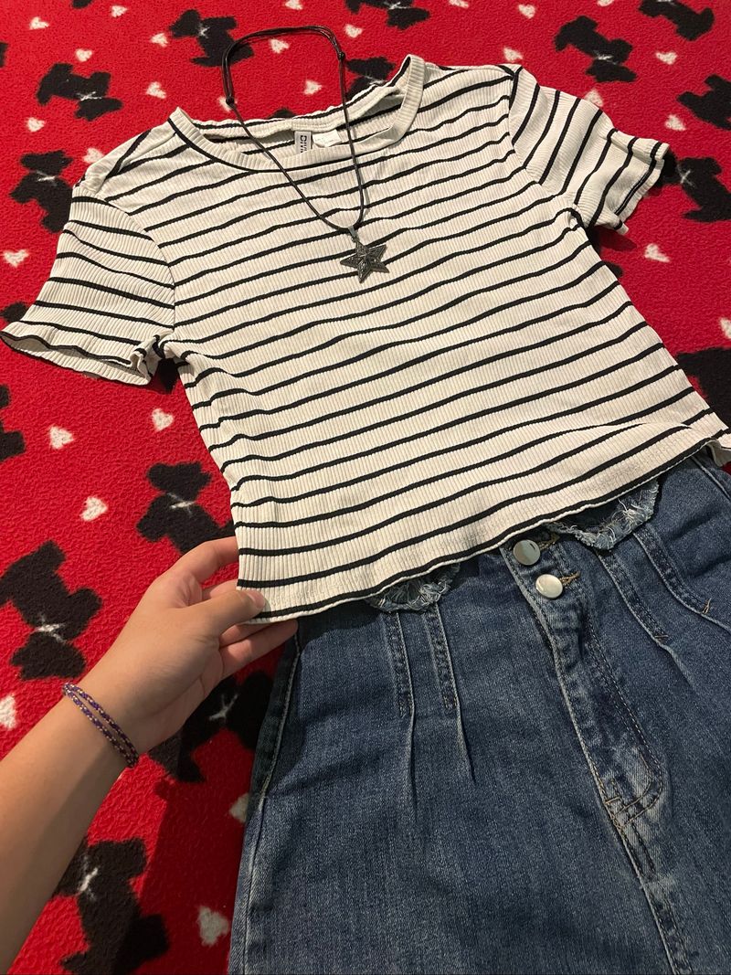 Stripes Crop Top H&M, foto 2