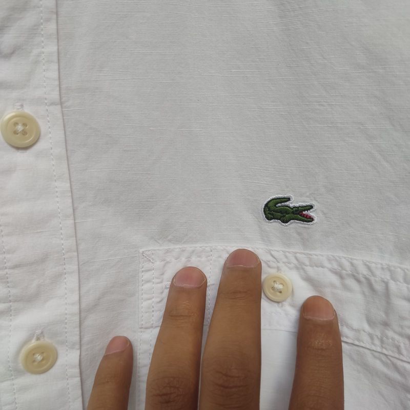 Kemeja Basic Lacoste double pocket Size S, foto 5