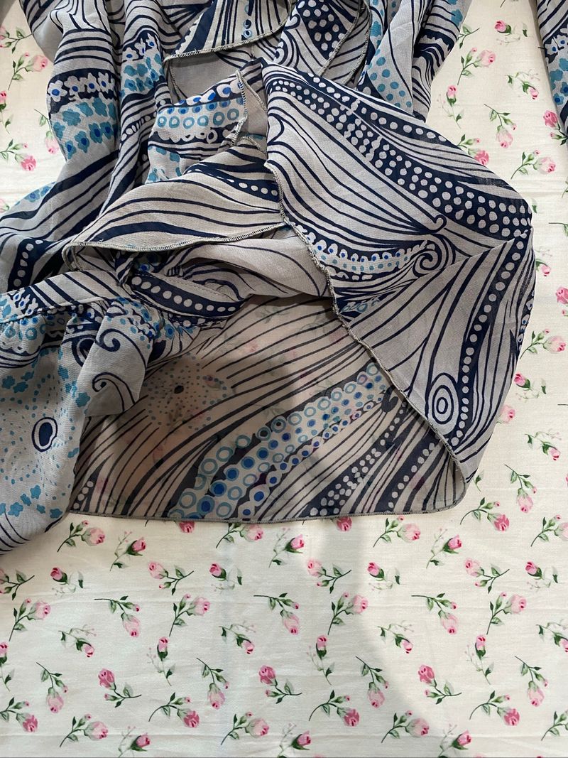 Patterned chiffon ruffled blouse, foto 3