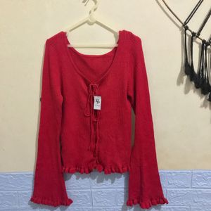 Streetwear Sweatshirt Wanita red