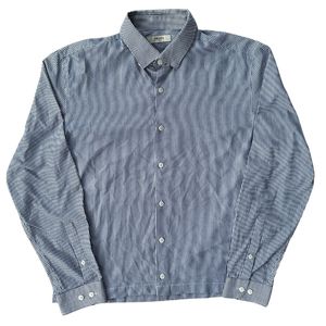 Polham Streetwear Y2K Casual shirt Pria white blue