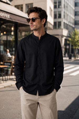 Kaos Kemeja Pria Stylelaki All Black