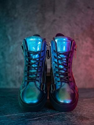 Giuseppe Zanotti Leather 'Blue Metallic''