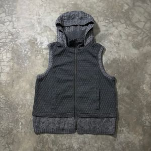 JAPANESE KNITTED HOODED QUILTED VEST TOUTA FAIT