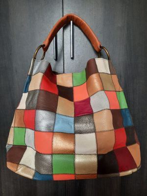 Stella And Max Patchwork Shoulder Bag Leather Mix Suede