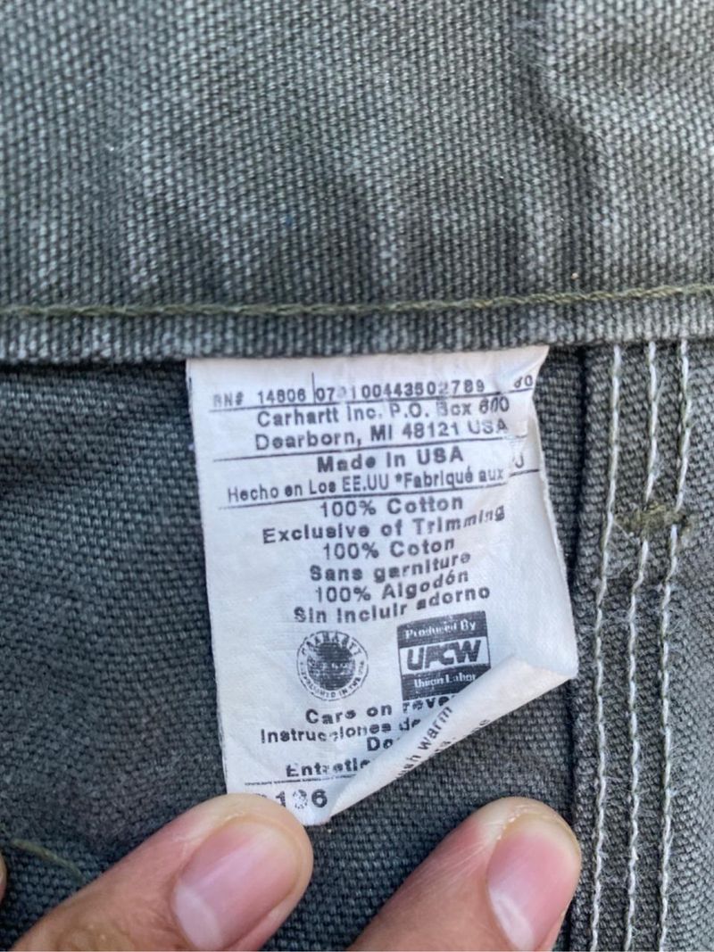 2000s Mos Green Carhartt Double Knee Pants, foto 4