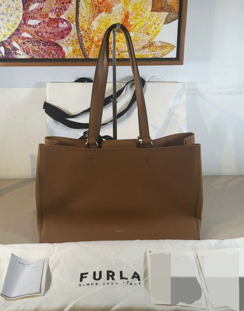 FURLA Shoulder Bag Light Brown Gold, foto 3