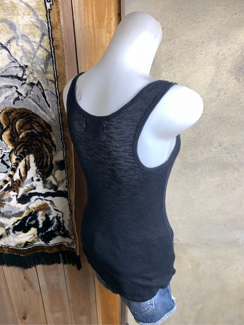 Zara Black Fitted Pocket Button Tanktop (S), foto 3