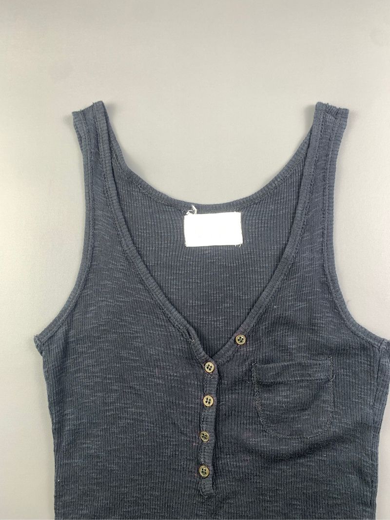 Zara Black Fitted Pocket Button Tanktop (S), foto 5