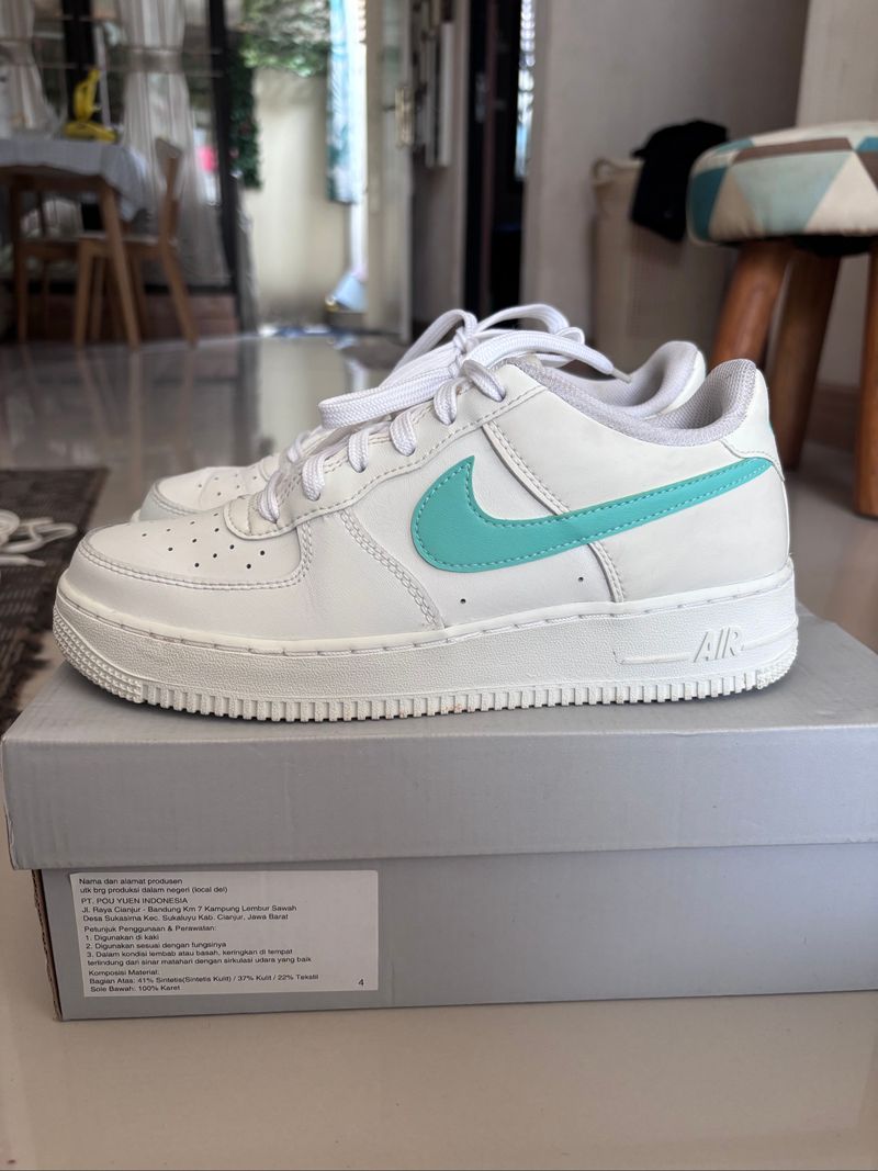 Nike Air Force 1 GS Summit White/Emerald Rise, foto 4