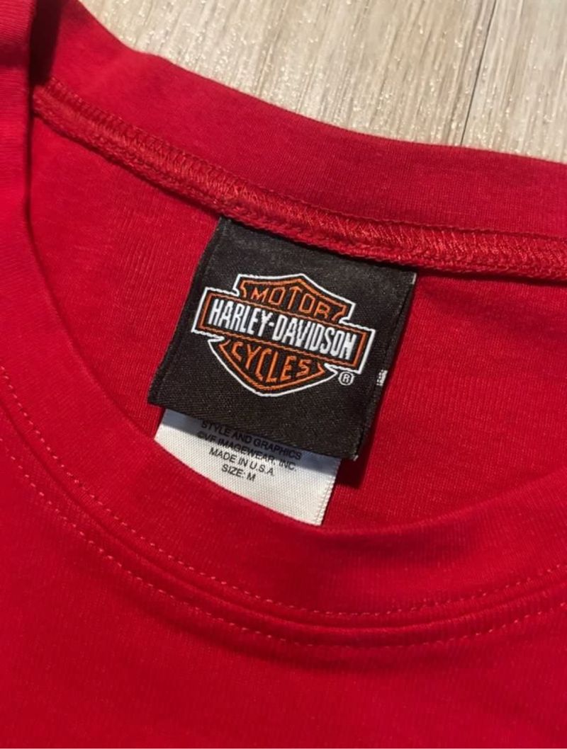 harley davidson red t-shirt authentic, foto 3