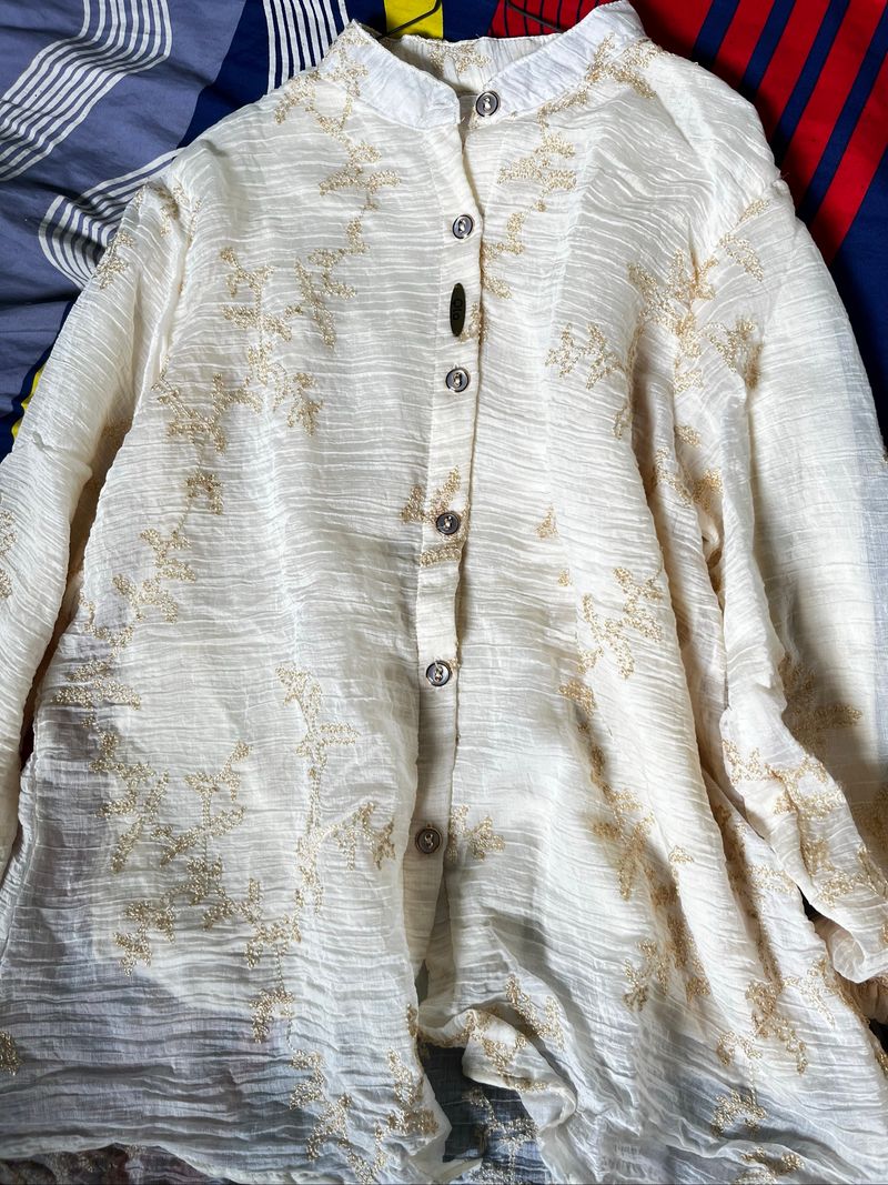 Blouse crinkle bordir butteryellow, foto 2