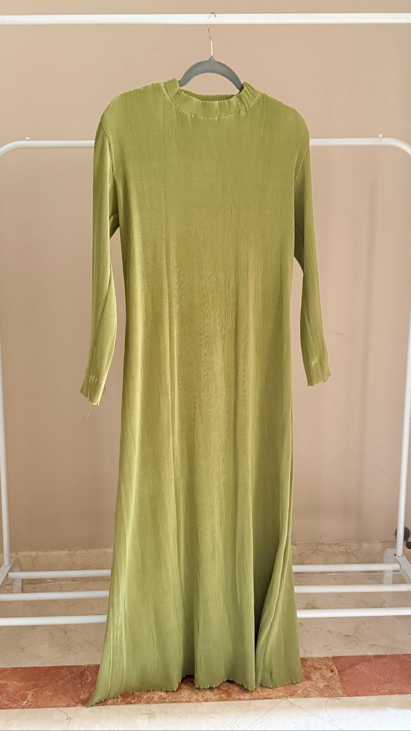 Lime Green Pleats Dress - Custom Made, foto 3