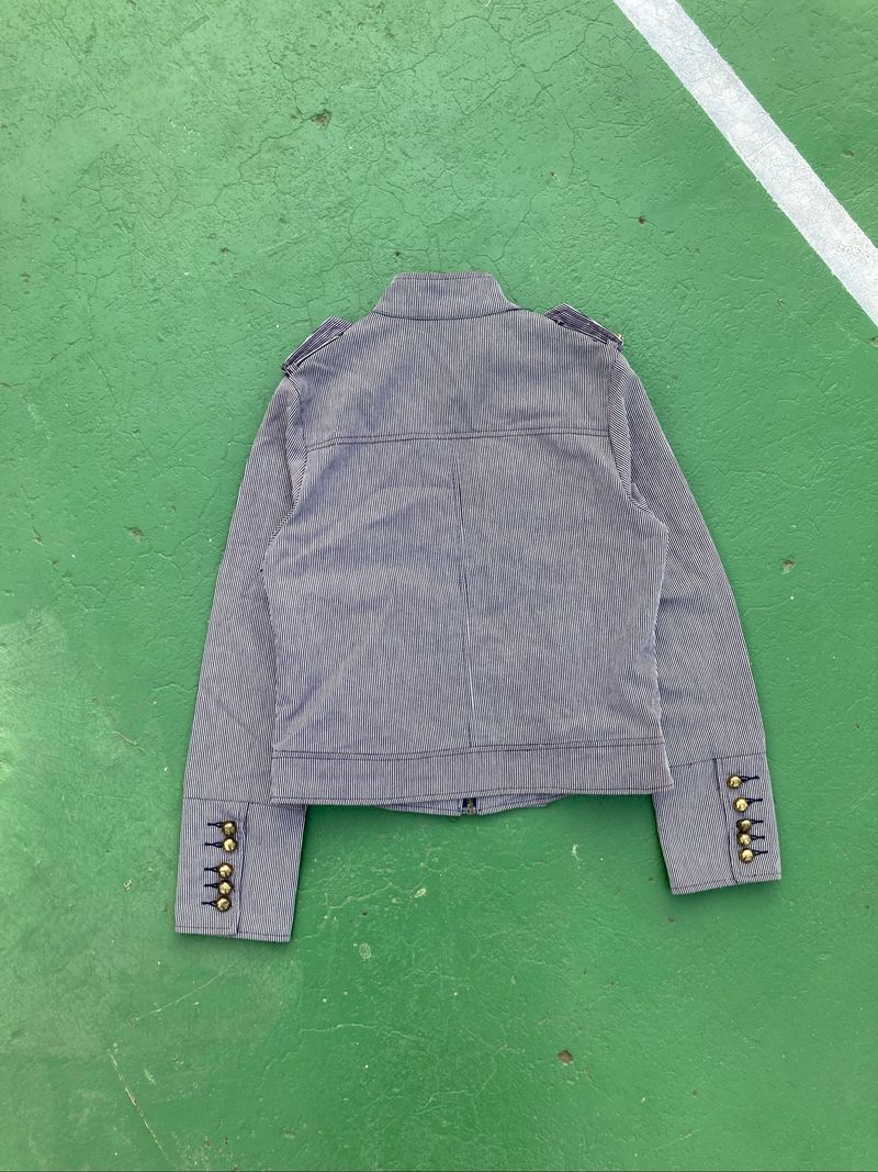 Pinstripe Military Jacket Gold Button Napoleon Style, foto 2