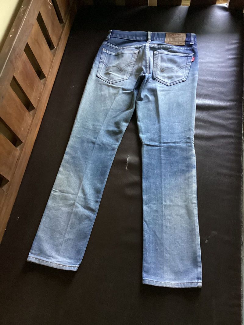 Edw1n Long Jeans blue denim ripped basic, foto 8