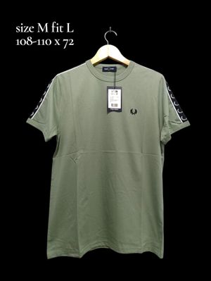 kaos t-shirt Fred Perry FP sage tapped BNWT premi