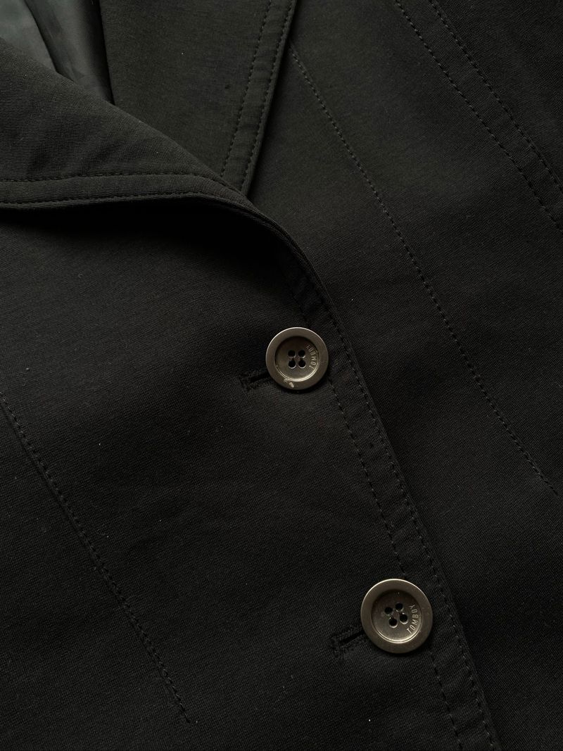 Black Tomboy Asymmetrical Coat Stand Collar Button Up, foto 9