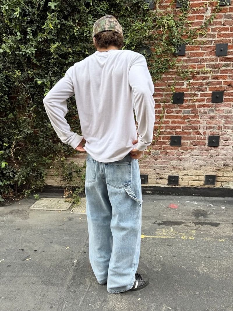 TBL line blue light baggy carpenter pants, foto 3
